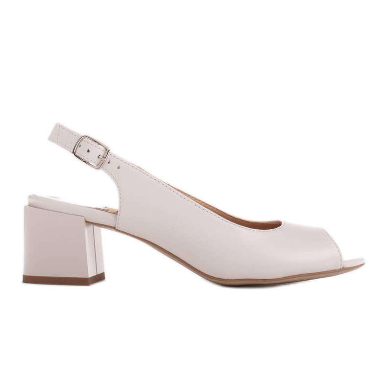 Marco Shoes Sandale de dama confortabile din piele alba