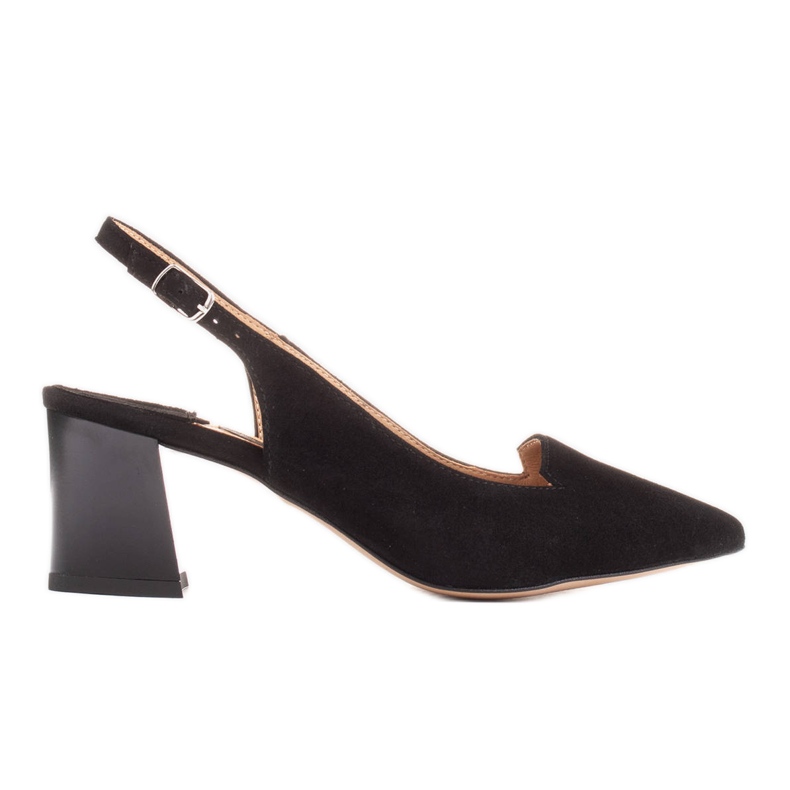 Marco Shoes Sandale din piele intoarsa naturala delicata negru