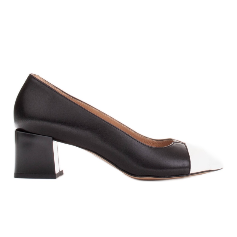 Marco Shoes Pompe din piele alb-negru