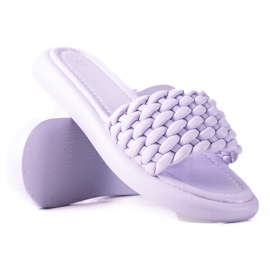 SHELOVET Papuci de damă împletite violet SHELOVET Papuci de damă împletite violet