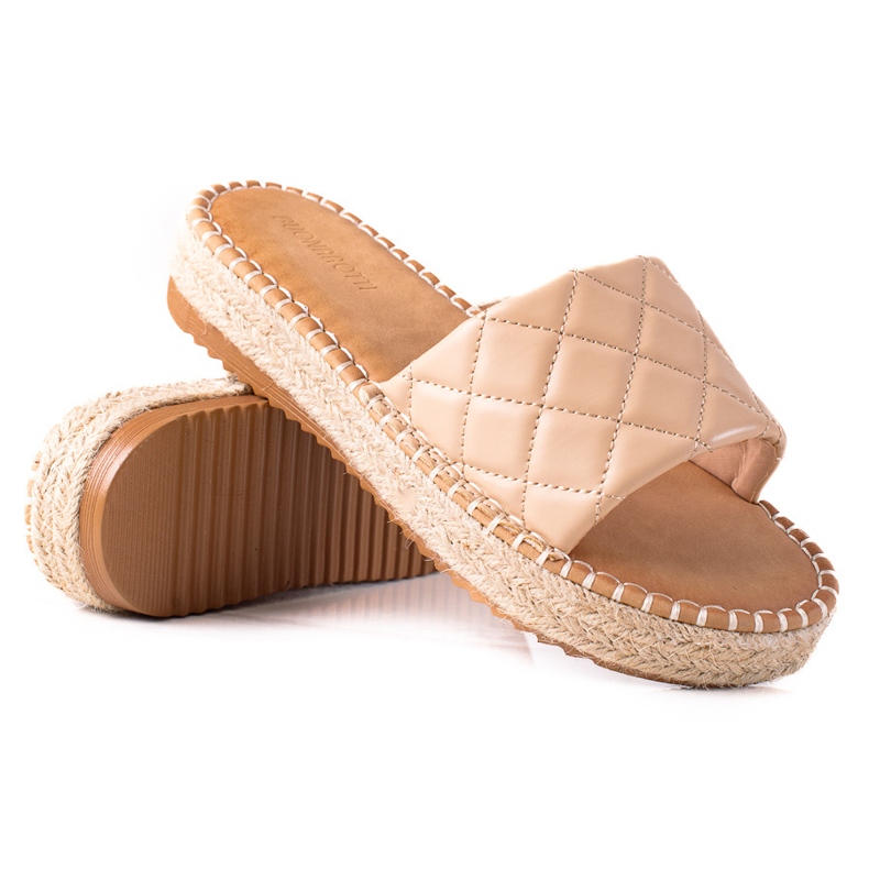 SHELOVET Papuci pe platformă maro