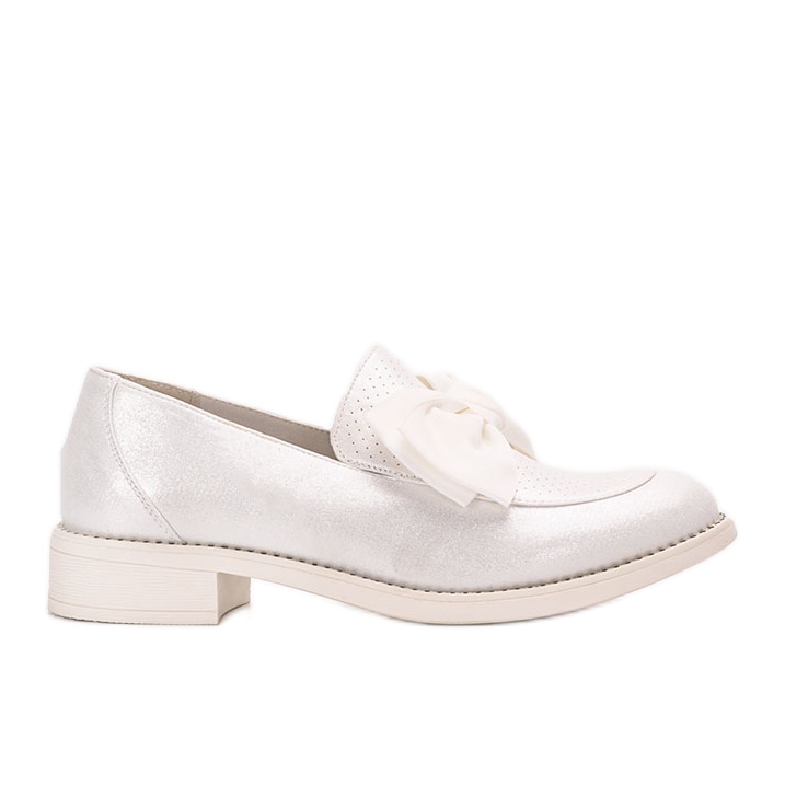 Brogues albe cu fundita Bizier