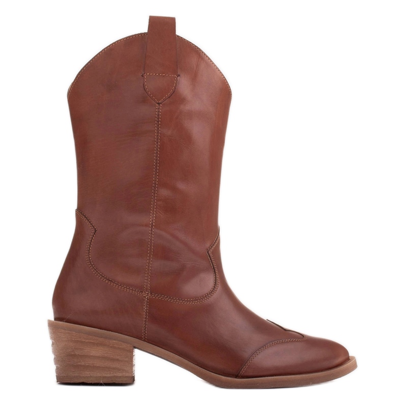 Marco Shoes Cizme de cowboy din piele boabe maro 1598B-003-1 BP