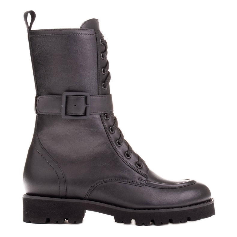 Marco Shoes Cizme din piele integrală negru