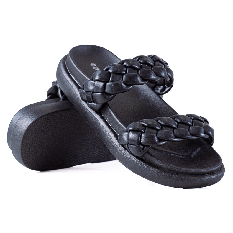 SHELOVET Papuci Impletiti Pe Platforma negru