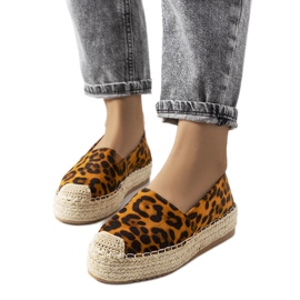 Espadrile maro pe platforma Feiken negru galben Espadrile maro pe platforma Feiken negru galben