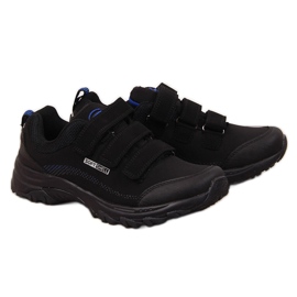 Pantofi de trekking cu Velcro impermeabili negru si albastru American Club Pantofi de trekking cu Velcro impermeabili negru si albastru American Club