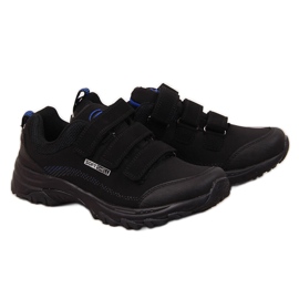 Pantofi de trekking cu Velcro impermeabili negru si albastru American Club