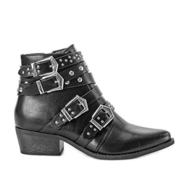 Cizme rock negre cu catarame Love Bites negru Cizme rock negre cu catarame Love Bites negru
