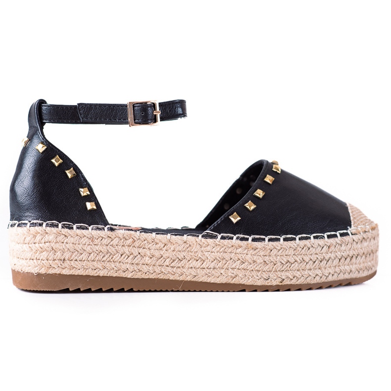 SHELOVET Espadrile cu crampoane negru SHELOVET Espadrile cu crampoane negru