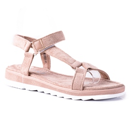 SHELOVET Sandale din piele intoarsa cu velcro bej SHELOVET Sandale din piele intoarsa cu velcro bej