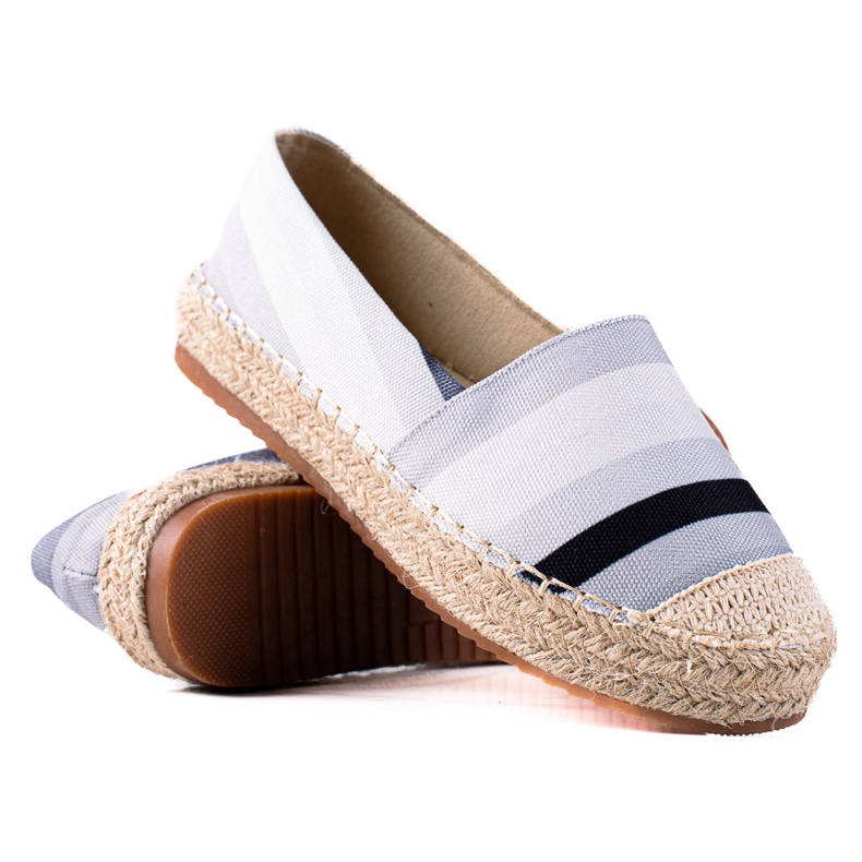 SHELOVET Espadrile cu dungi negru multicolor SHELOVET Espadrile cu dungi negru multicolor