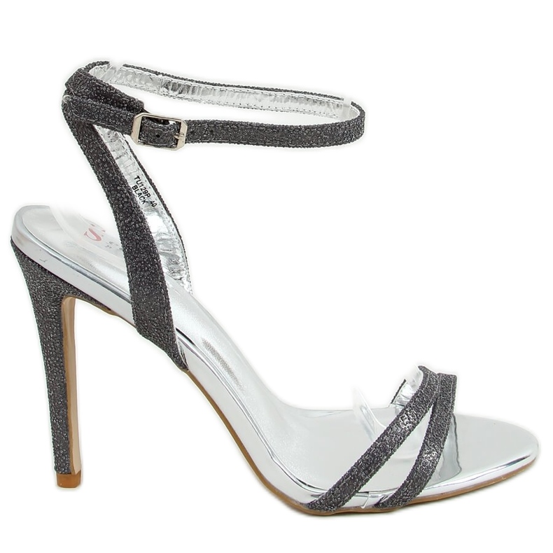 Sandale Tessa Black cu toc inalt negru