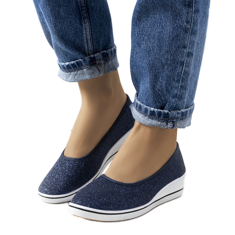 Adidași cu pană bleumarin Friis albastru