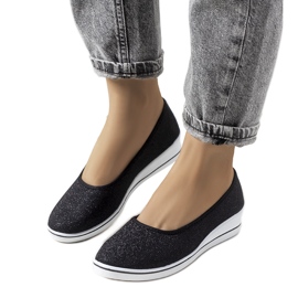 Tenisi negri cu pană de la Friis negru Tenisi negri cu pană de la Friis negru