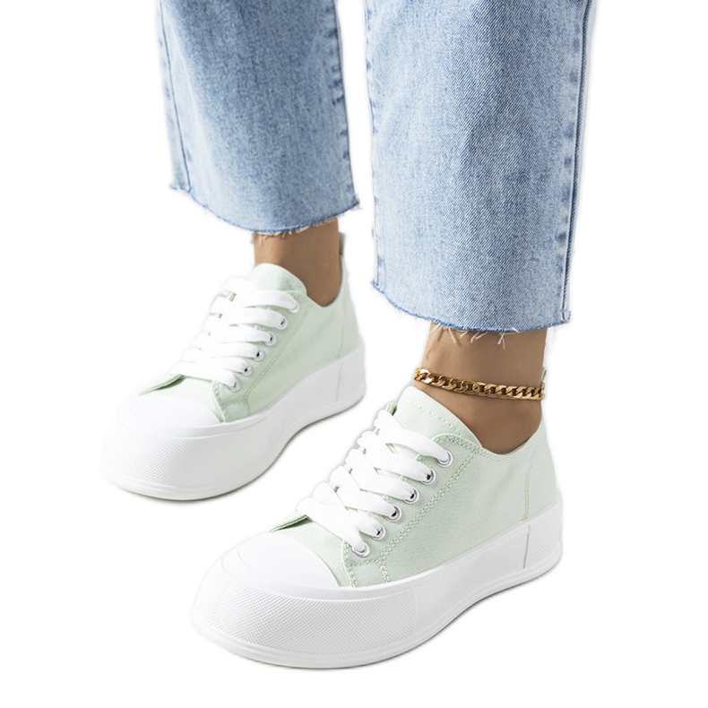 Adidasi verzi pe platforma Louisal verde