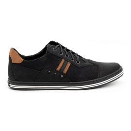 Polbut Pantofi casual barbatesti 1801P nubuc negru/camel maro