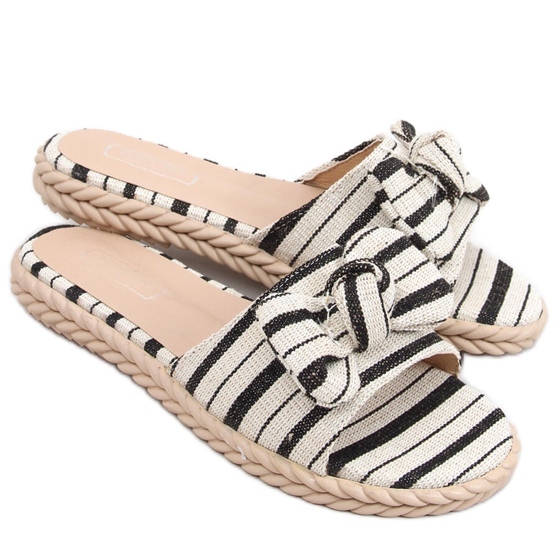 Papuci de dama Adana Black bej negru