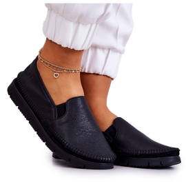 Pantofi Slip-On din piele de damă Maciejka 03512-01 Negru