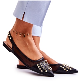 PG1 Balerini de damă cu știfturi negri Kinley negru PG1 Balerini de damă cu știfturi negri Kinley negru