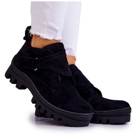 S.Barski Remgate Black Suede Trappers Cu Fermoar negru S.Barski Remgate Black Suede Trappers Cu Fermoar negru