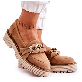 Pantofi de damă din piele intoarsa Laura Messi 2523 Camel maro