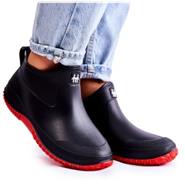 Galoshes Eldora, negru și roșu, joasă pentru femei roşu