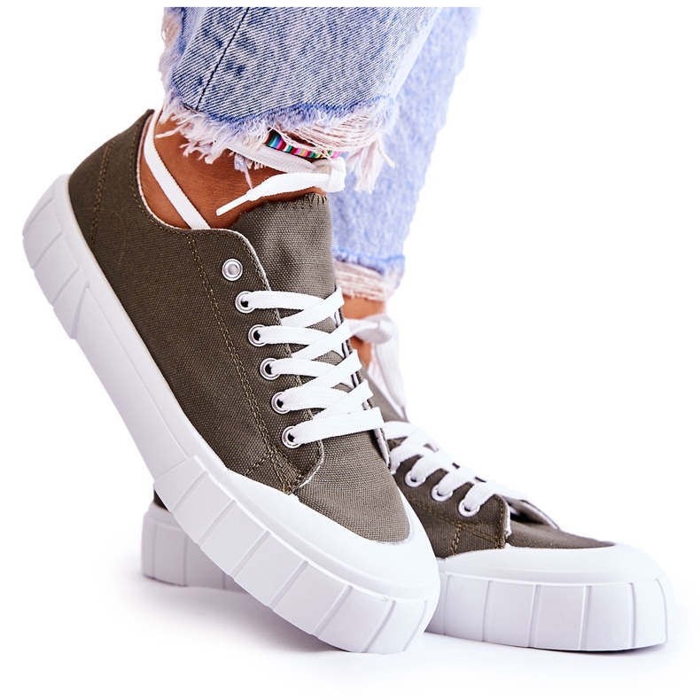 PS1 Pantofi de damă Kaki Comes cu platformă verde PS1 Pantofi de damă Kaki Comes cu platformă verde