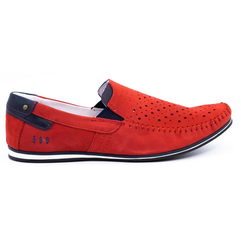 KOMODO Încălțăminte pentru bărbați mocasini 876 roșu de vară KOMODO Încălțăminte pentru bărbați mocasini 876 roșu de vară