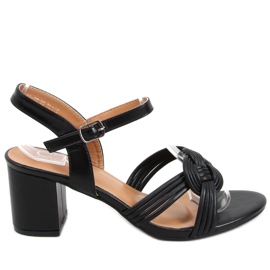 Sandale cu toc înalt Jessa Black negru Sandale cu toc înalt Jessa Black negru