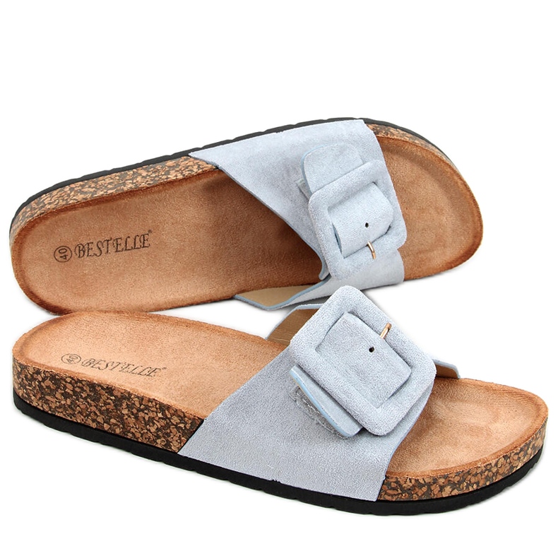 Papuci cu talpă din plută Priya Blue albastru Papuci cu talpă din plută Priya Blue albastru