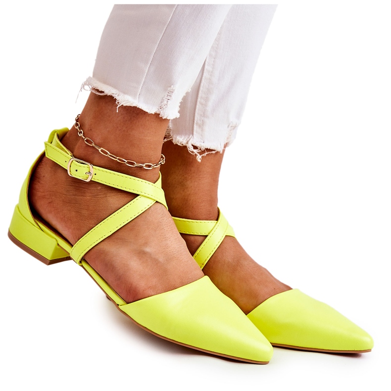 WS1 Pompi De Piele Pe Toc Jos Galben Giovanna multicolor WS1 Pompi De Piele Pe Toc Jos Galben Giovanna multicolor