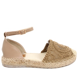 Espadrile ajurate Jasmine Khaki bej