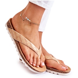 WJ2 Flip-flops din cauciuc pentru damă, bej Torri