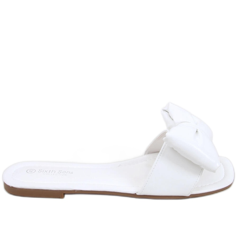 Papuci Mili White cu fundita alb Papuci Mili White cu fundita alb