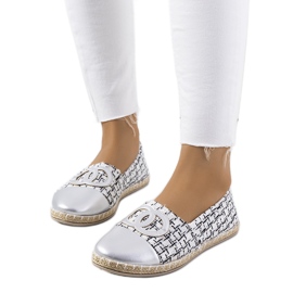 Espadrile Moorsele albe argint