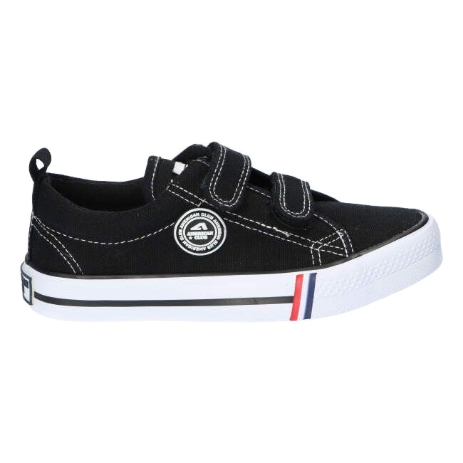 American Club Pantofi negri americani LH60 / 22 Velcro negru