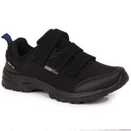 Pantofi de trekking impermeabili Black American Club Velcro negru