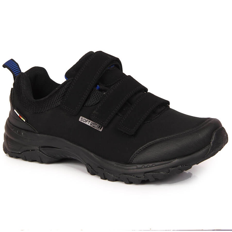 Pantofi de trekking impermeabili Black American Club Velcro negru