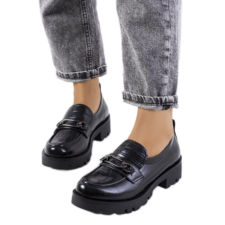 Mocasini Cornet negri negru Mocasini Cornet negri negru