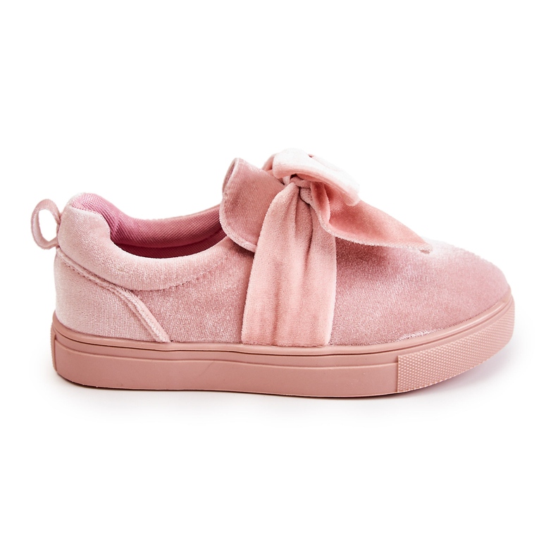 PA1 Pantofi pentru copii Slip-On Cu Fundă Pink Timma roz