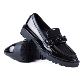 SHELOVET Mocasini la modă negru SHELOVET Mocasini la modă negru