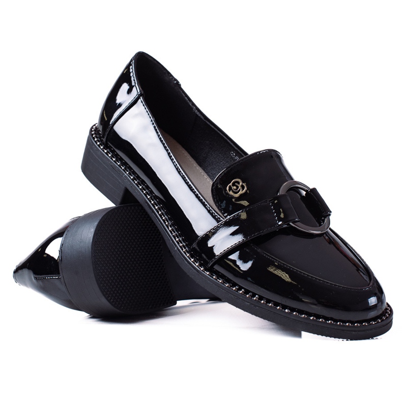 SHELOVET Mocasini eleganți negru
