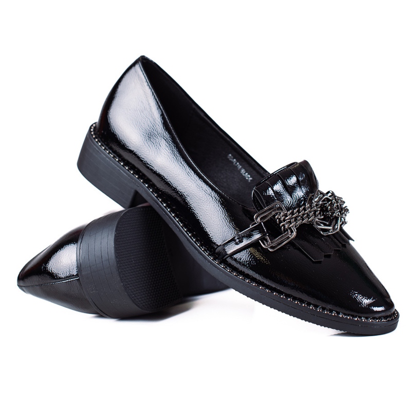 SHELOVET Mocasini eleganți negru