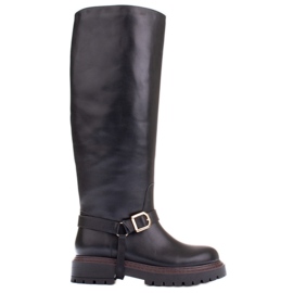 Marco Shoes Cizme Trapper cu partea superioară mai largă negru Marco Shoes Cizme Trapper cu partea superioară mai largă negru