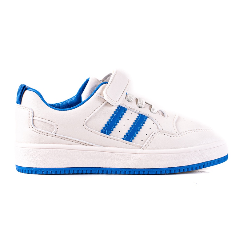 Adidasi copii Shelovet din piele ecologica in alb si albastru