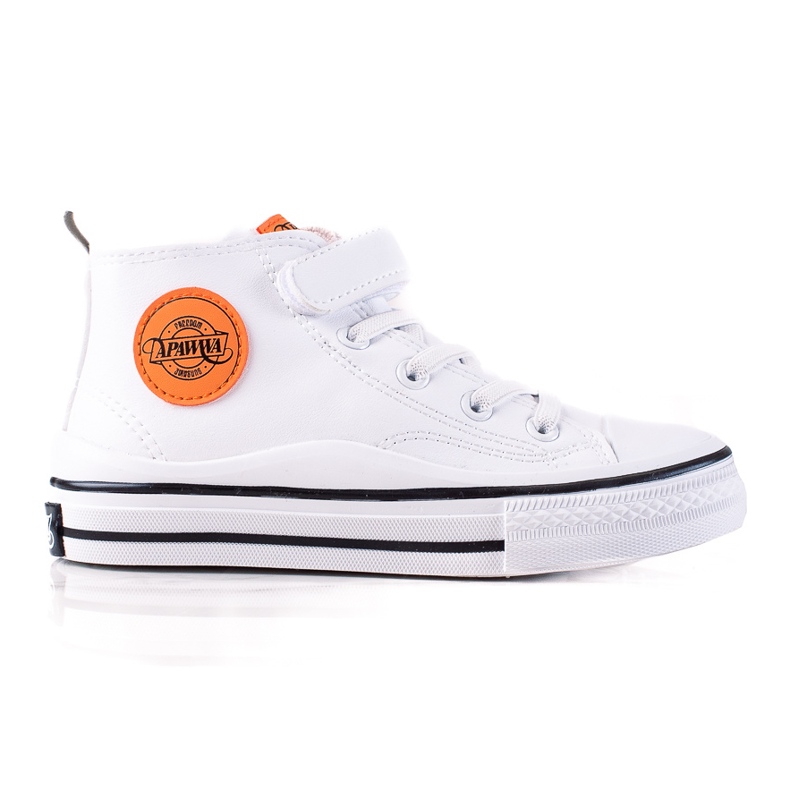 Tenisi inalti pentru copii Shelovet din piele ecologica in culoarea alba