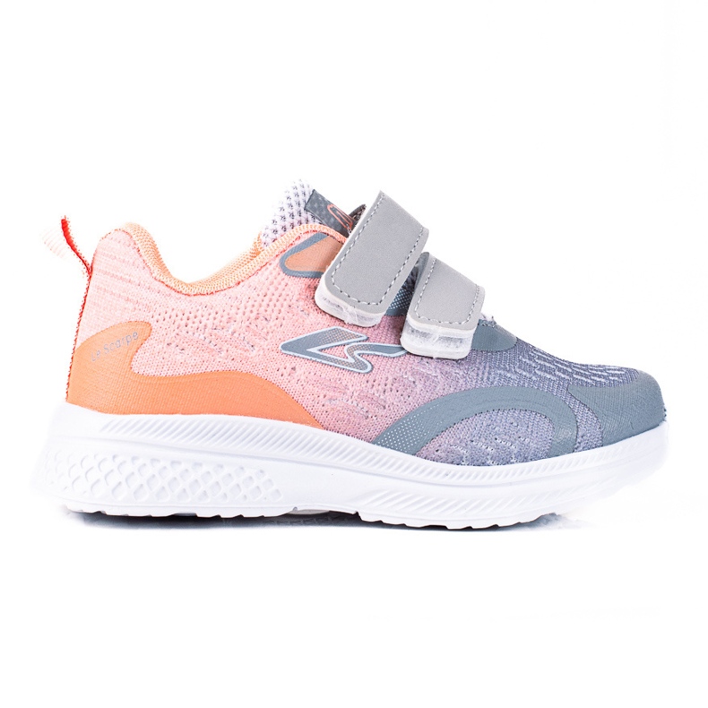 Pantofi sport pentru copii Shelovet cu inchidere Velcro gri portocaliu portocale