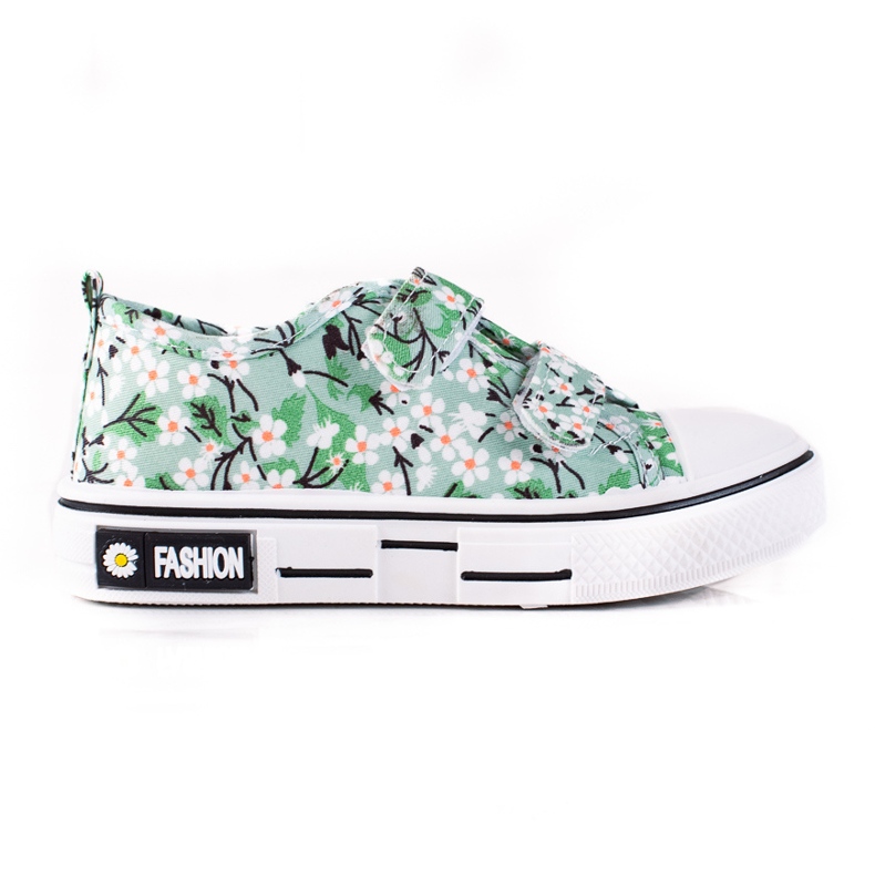 Adidasi copii Shelovet cu flori verzi ['alb', 'verde', 'galben'] verde