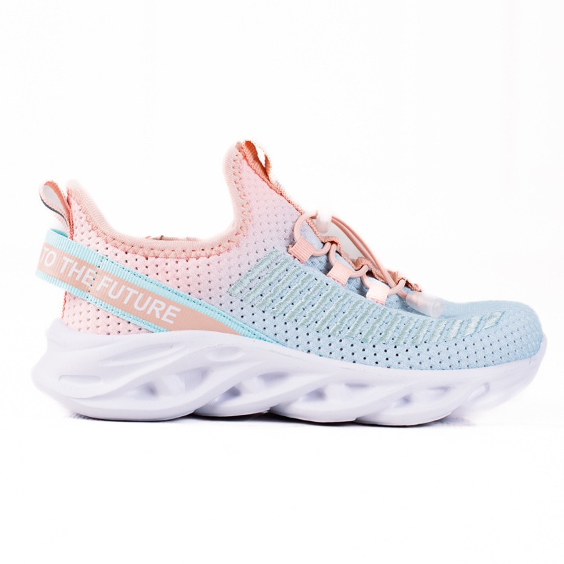 Pantofi sport pentru copii Vico, material bicolor albastru roz